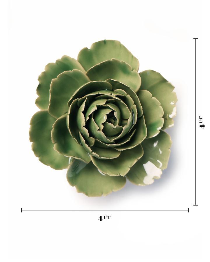 CHIVE CERAMICS - KERAMISK VÆGBLOMST - GRØN ENGELSK ROSE