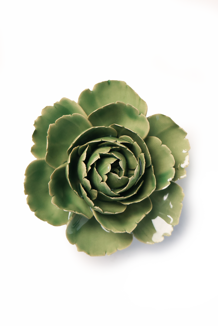 CHIVE CERAMICS - KERAMISK VÆGBLOMST - GRØN ENGELSK ROSE