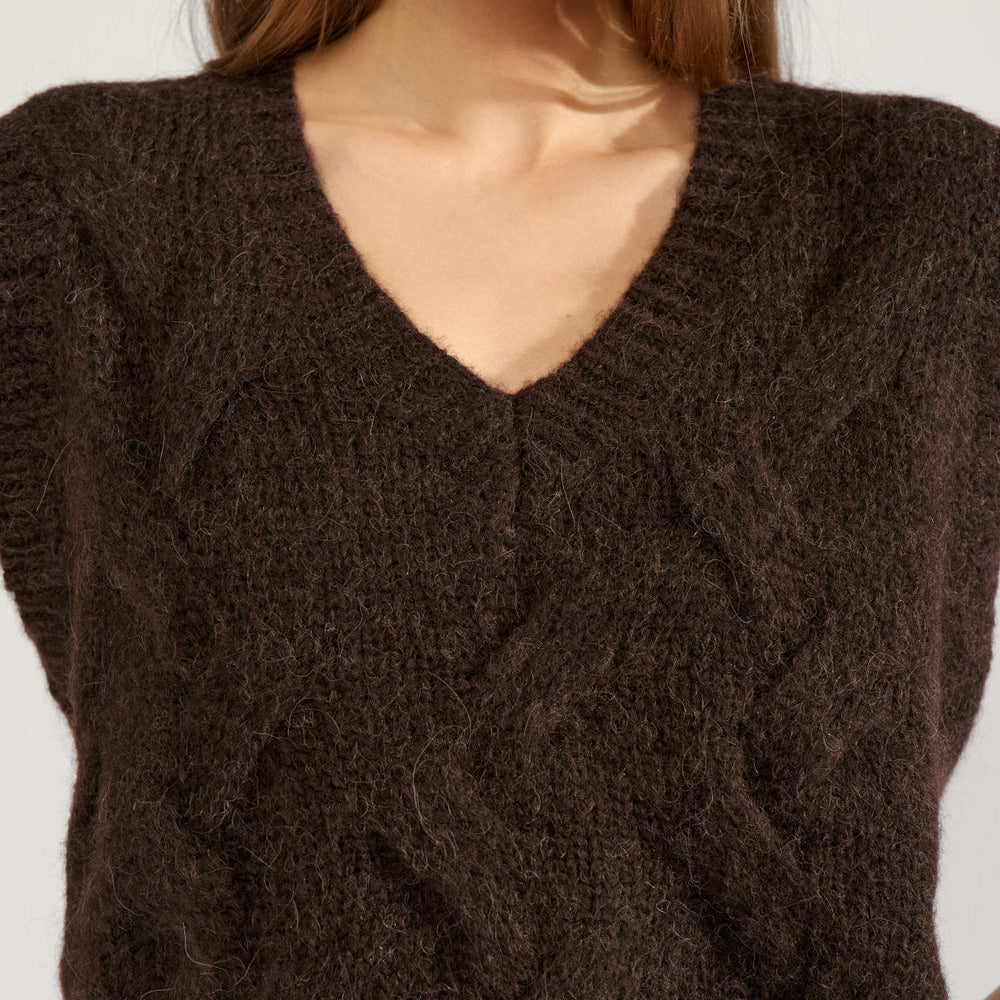 NÜMPH - VEST - ALMAS 707201 - BLACK COFFEE