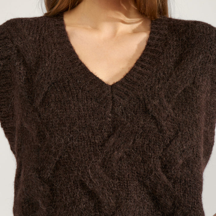 NÜMPH - VEST - ALMAS 707201 - BLACK COFFEE