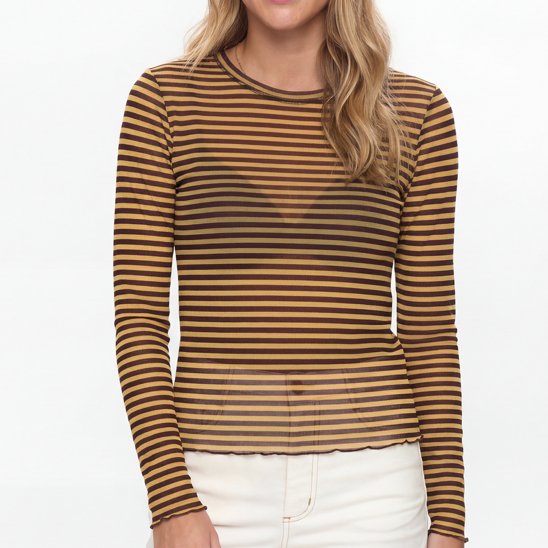 NÜMPH - MESH BLUSE - SINE 707994 - SAHARA SUN