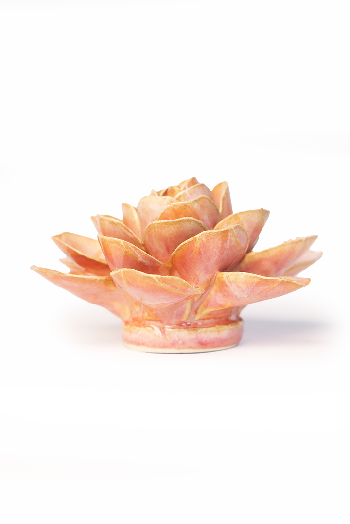 VÆG KERMIK BLOMST - Ferskenlyserød begonia