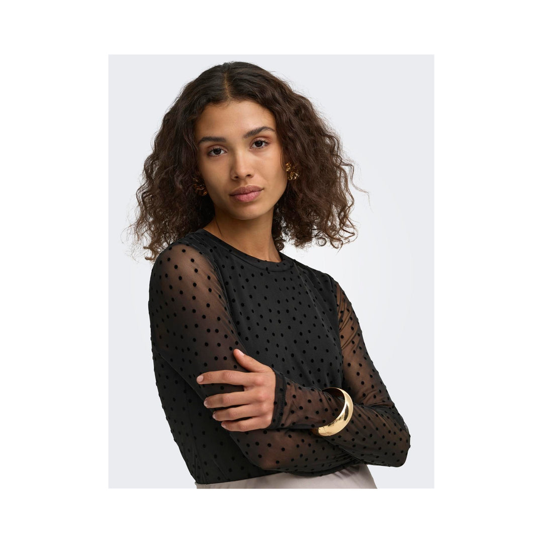 ONLY - TOP - NOVA 15357642 - BLACK/BLACK DOTS