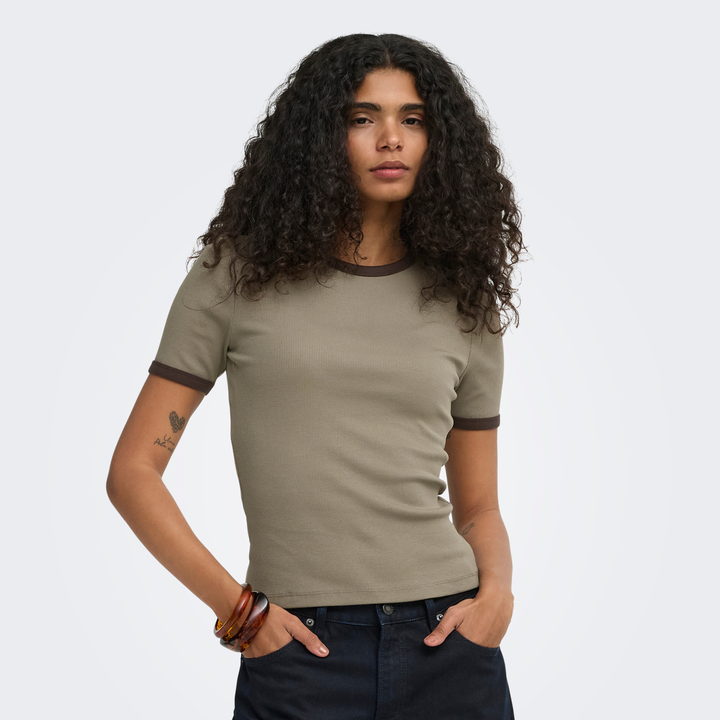 ONLY - T-SHIRT - VAL 15384169 - WALNUT/COFFEE BEAN CONTRAST