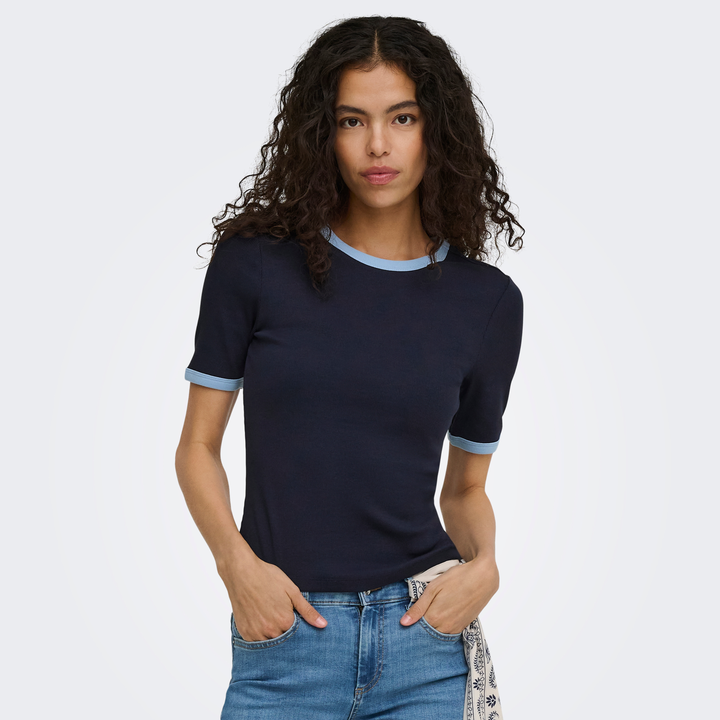 ONLY - T-SHIRT - VAL 15384169 - NIGHT SKY/CASHMERE BLUE CONTRAST