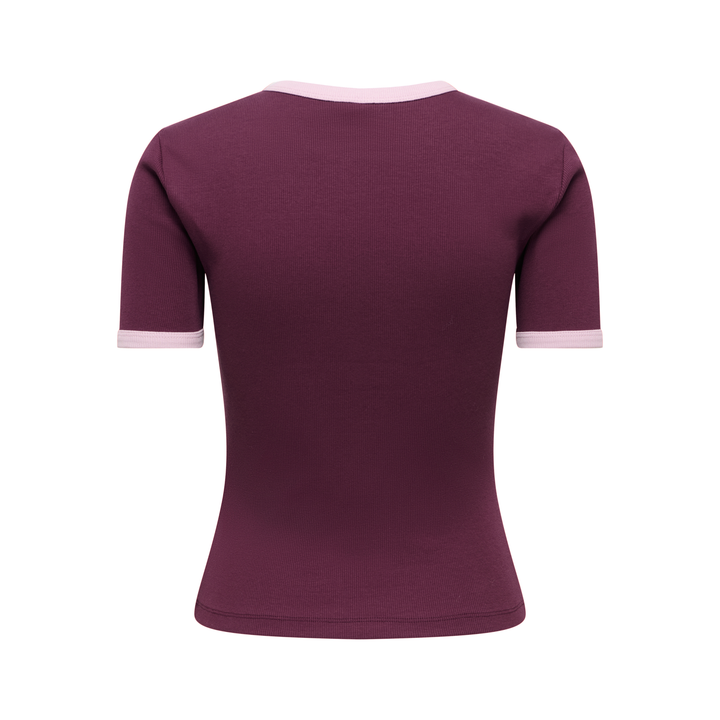 ONLY - T-SHIRT - VAL 15384169 - FIG KEEPSAKE/LILAC CONTRAST