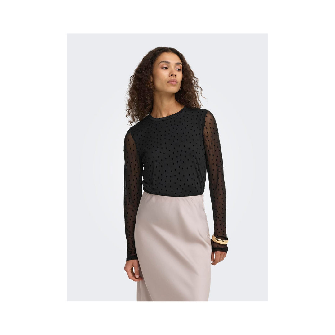 ONLY - TOP - NOVA 15357642 - BLACK/BLACK DOTS