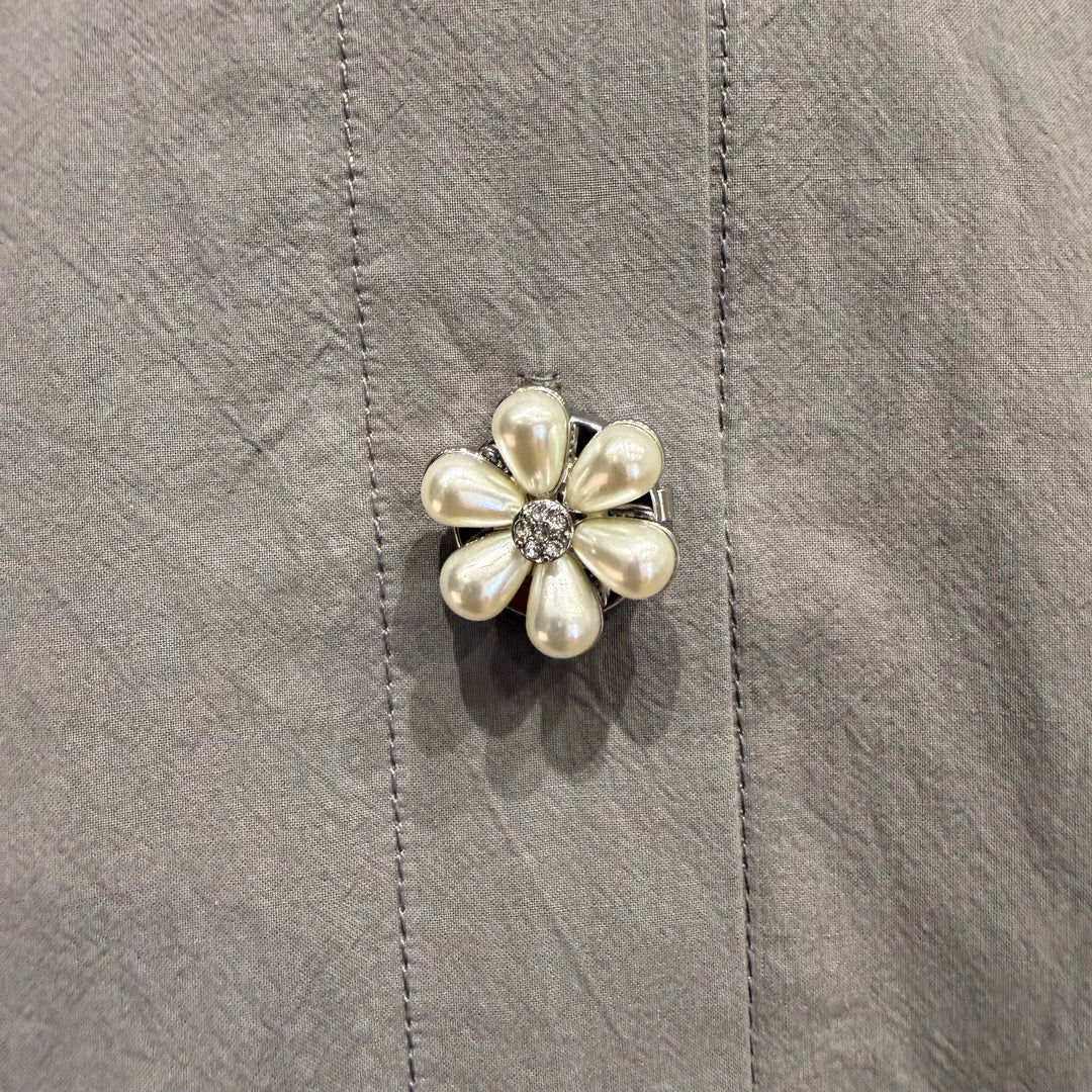 TOODAY - BUTTON CLIP - 326-100 - SILVER FLOWER