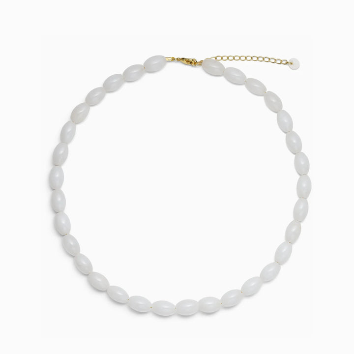 SOÏ - KRYSTAL HALSKÆDE - NOELLE - HVID QUARTZ 38 CM.