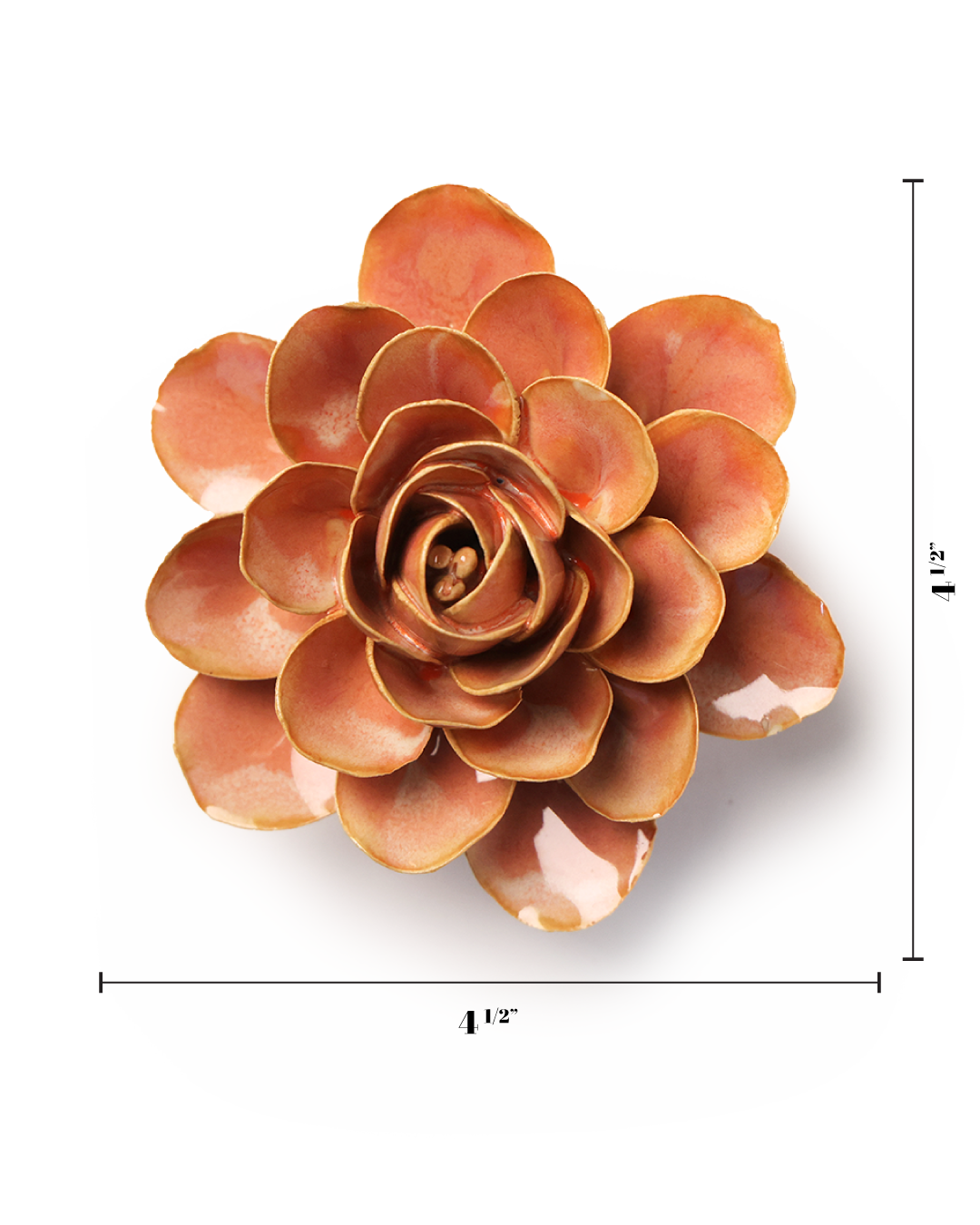 VÆG KERMIK BLOMST - Ferskenlyserød begonia