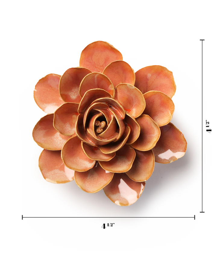 VÆG KERMIK BLOMST - Ferskenlyserød begonia