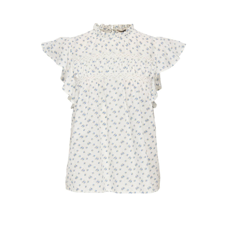 ONLY - TOP - KATTI 15337637 - CLOUD DANCER/CLARA FLOWER