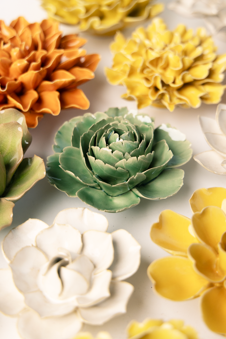 CHIVE CERAMICS - KERAMISK VÆGBLOMST - GRØN ENGELSK ROSE