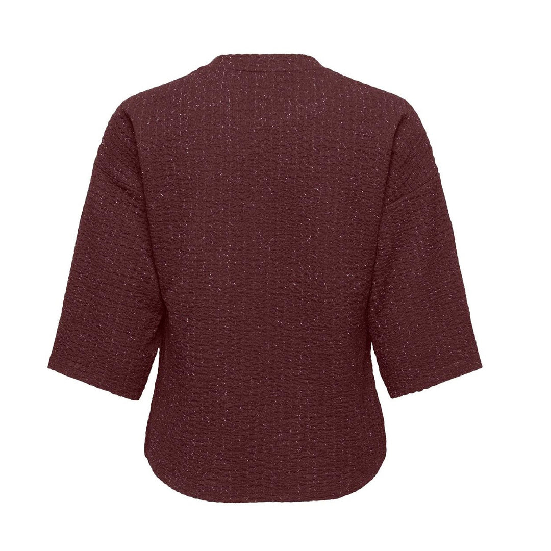 ONLY - TOP - MILLA 15384154 - DECADENT CHOCOLATE/SILVER GLITTER