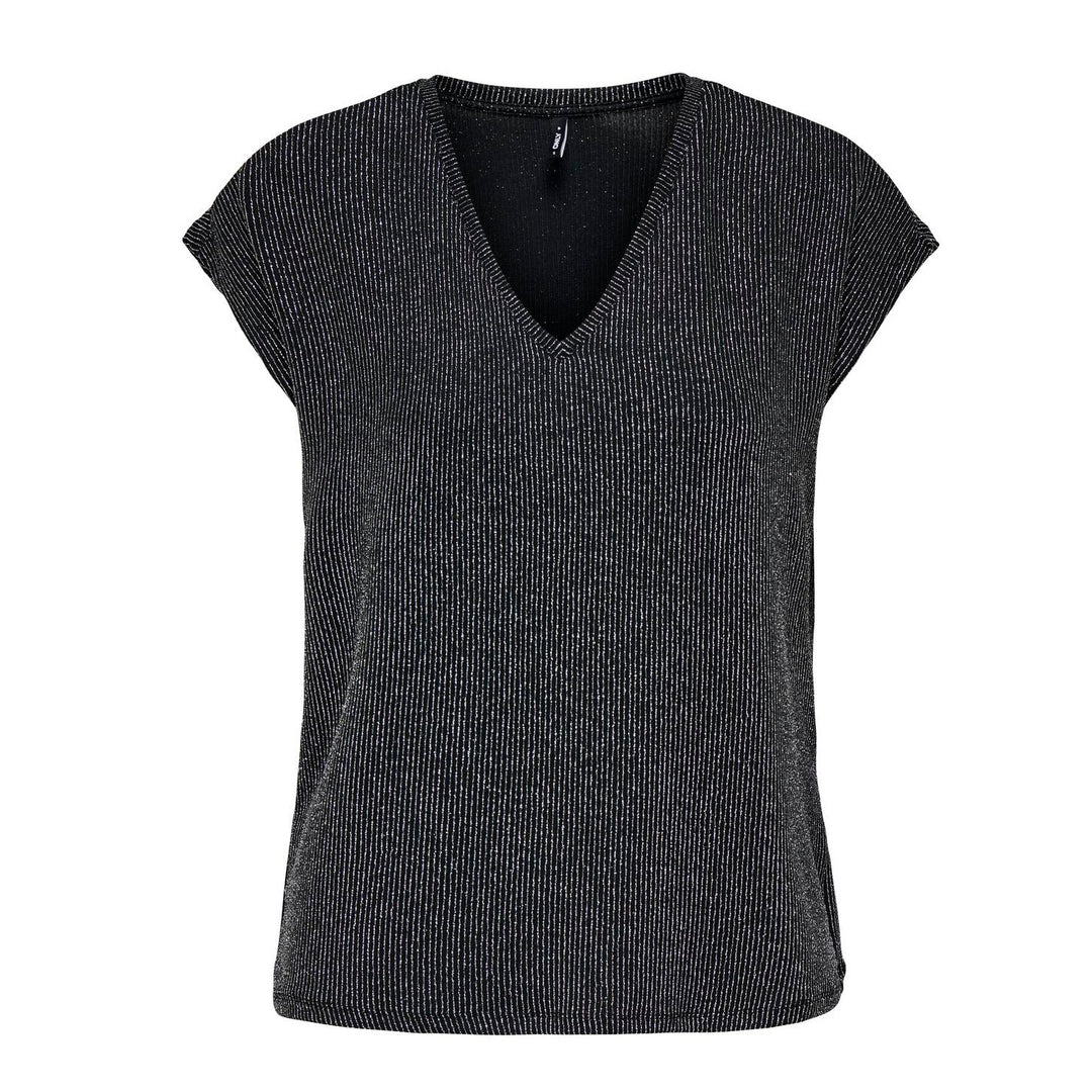 ONLY - TOP - CAROL 15360960 - BLACK/SILVER GLITTER