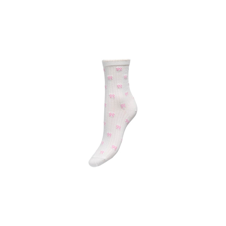 ONLY - STRØMPE - HOLLY GIRLY 15367268 - CLOUD DANCER/PIROUETTE BOWS/SCALLOP EDGE