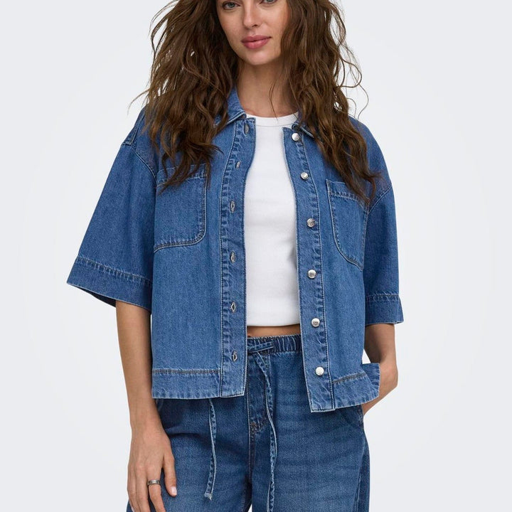 ONLY - SKJORTE - CLEO LIFE 15377240 - MEDIUM BLUE DENIM