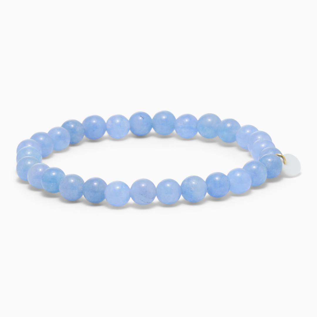 SOÏ - KRYSTAL ARMBÅND - AQUAMARIN 6 MM.