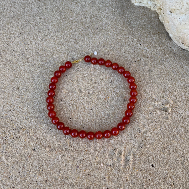 SOÏ - KRYSTAL HALSKÆDE - FARO - CHUNKY RØD JADE