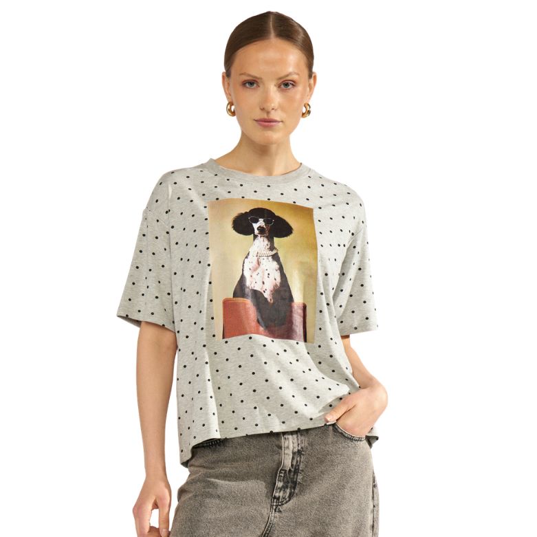 NÜMPH - T-SHIRT - ROSSA 707485 - LIGHT GREY MELANGE
