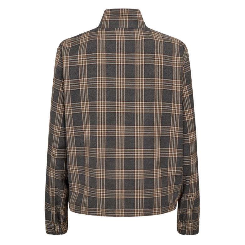 NÜMPH - BLUSE - KAMALA ZIP 707524 - DARK GREY MELANGE