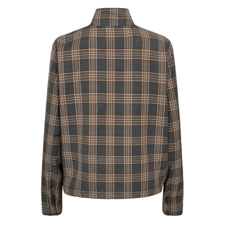 NÜMPH - BLUSE - KAMALA ZIP 707524 - DARK GREY MELANGE