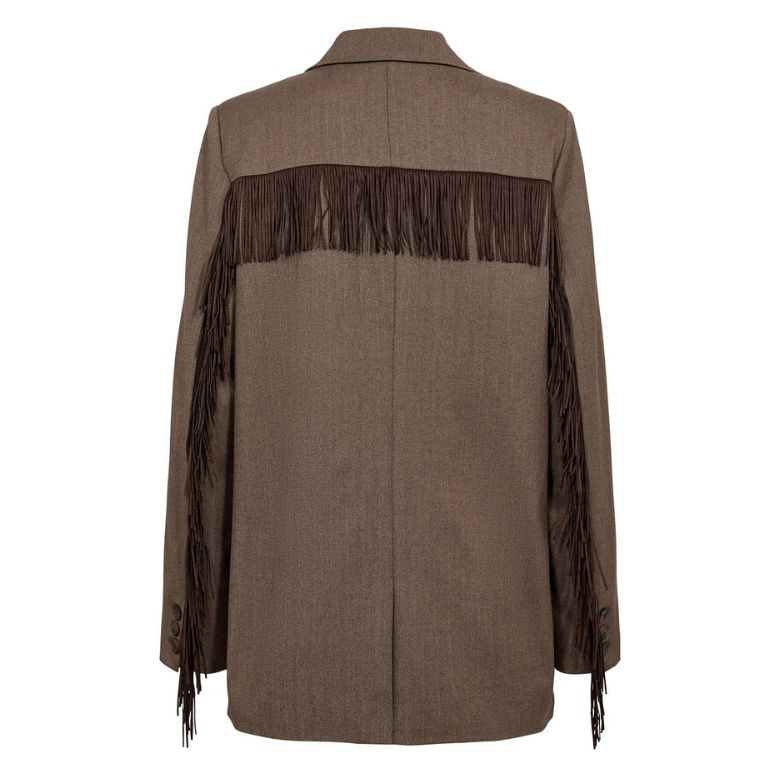 NÜMPH - BLAZER - LIPPA FRINGE 707540 - CHOCOLATE PLUM