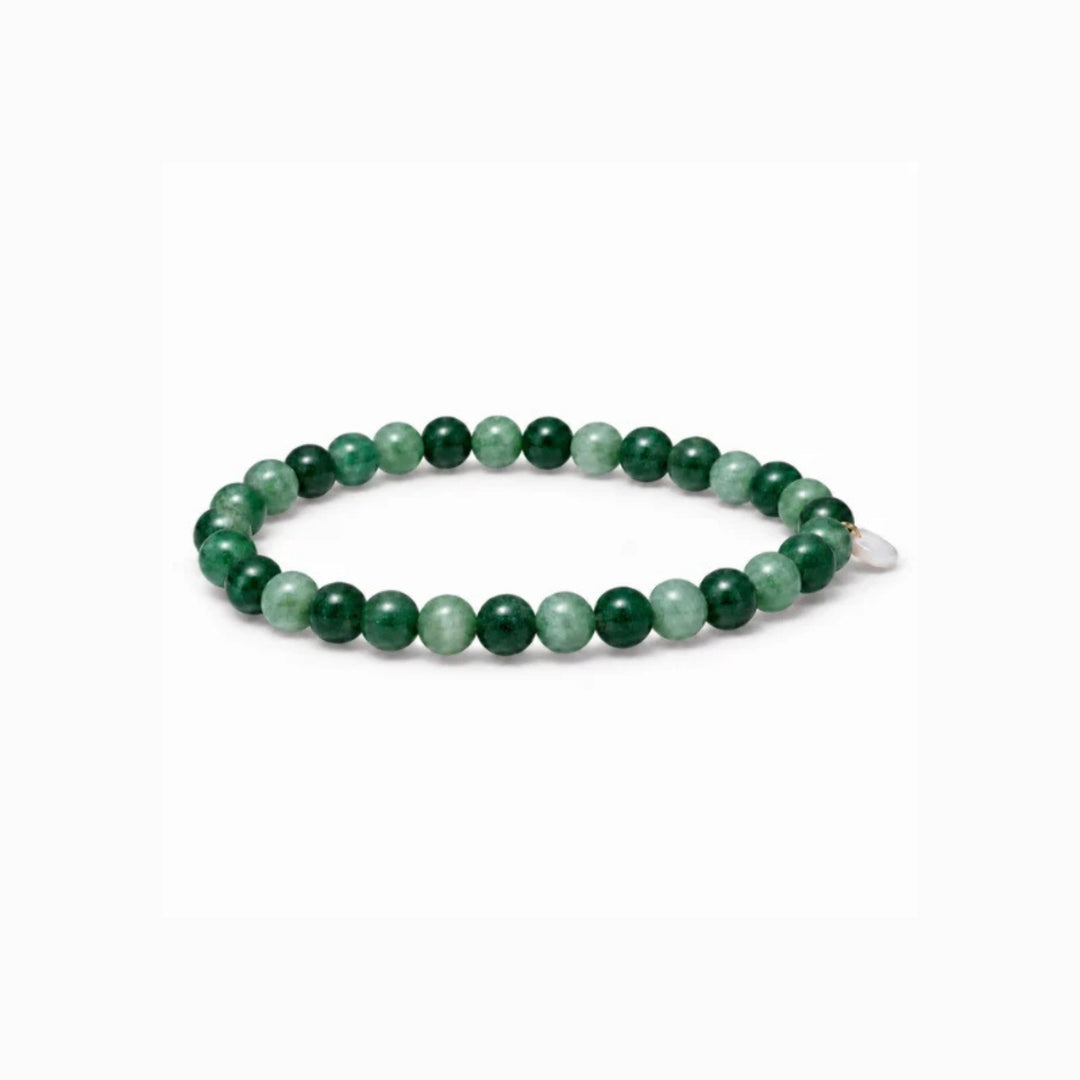 SOÏ -  KRYSTAL ARMBÅND - GREEN MOSS AGATE 6 MM.