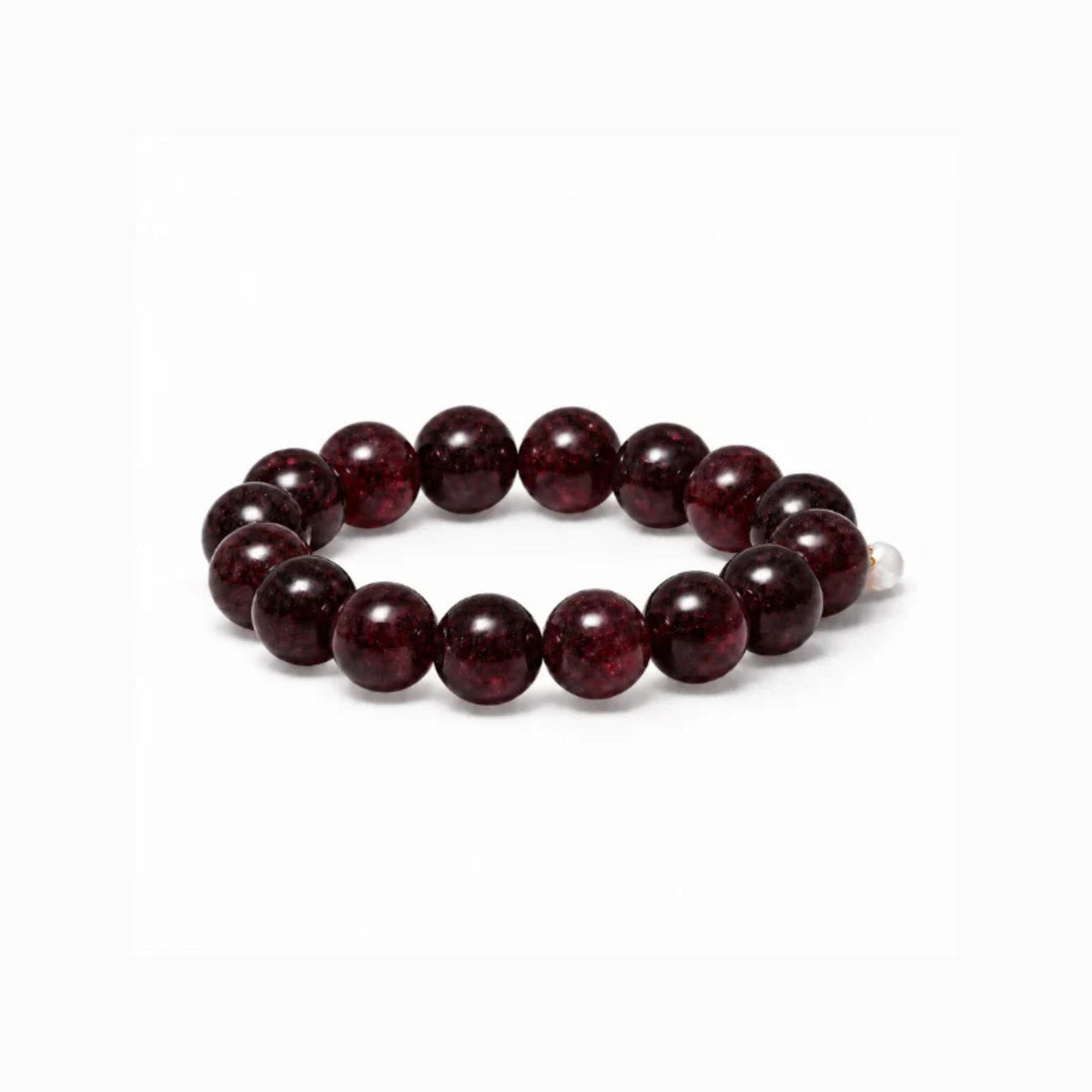 SOÏ - KRYSTAL ARMBÅND - CHUNKY GRANAT 12 MM.