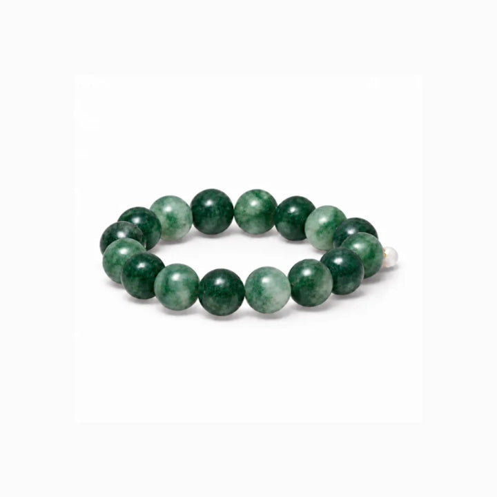 SOÏ - KRYSTAL ARMBÅND - CHUNKY GRØN MOSS AGAT 12 MM.