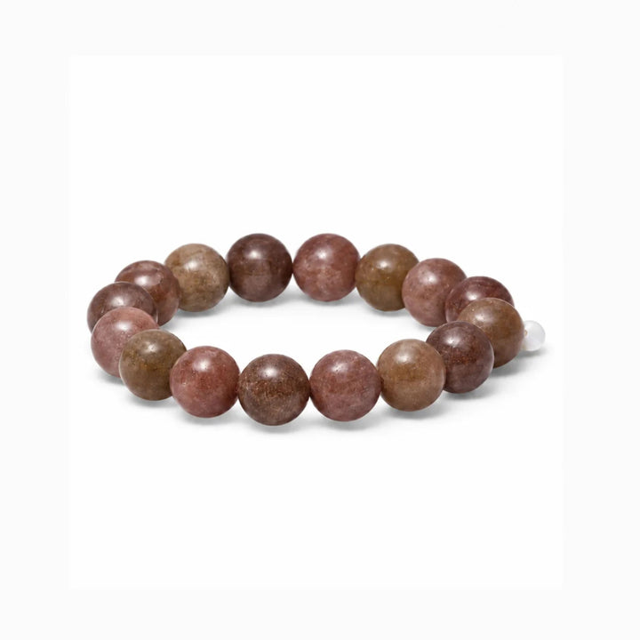 SOÏ - KRYSTAL ARMBÅND - CHUNKY LILLA BRUN AVENTURIN 12 MM.