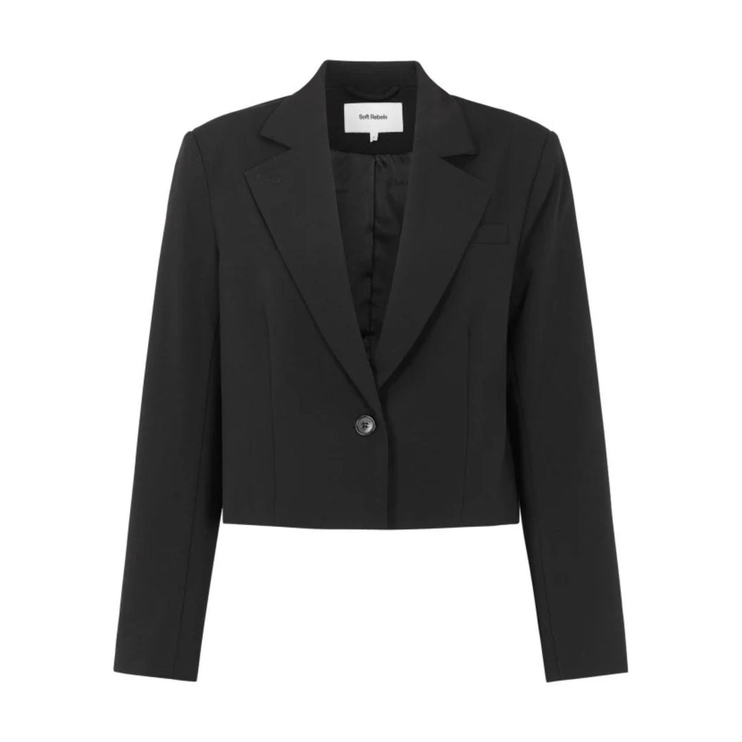 SOFT REBELS - BLAZER - VILJA CROPPED SR127-700 - SORT