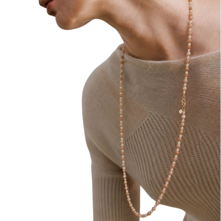 SOÏ - KRYSTAL HALSKÆDE - LEA - SUNSTONE 80 CM.