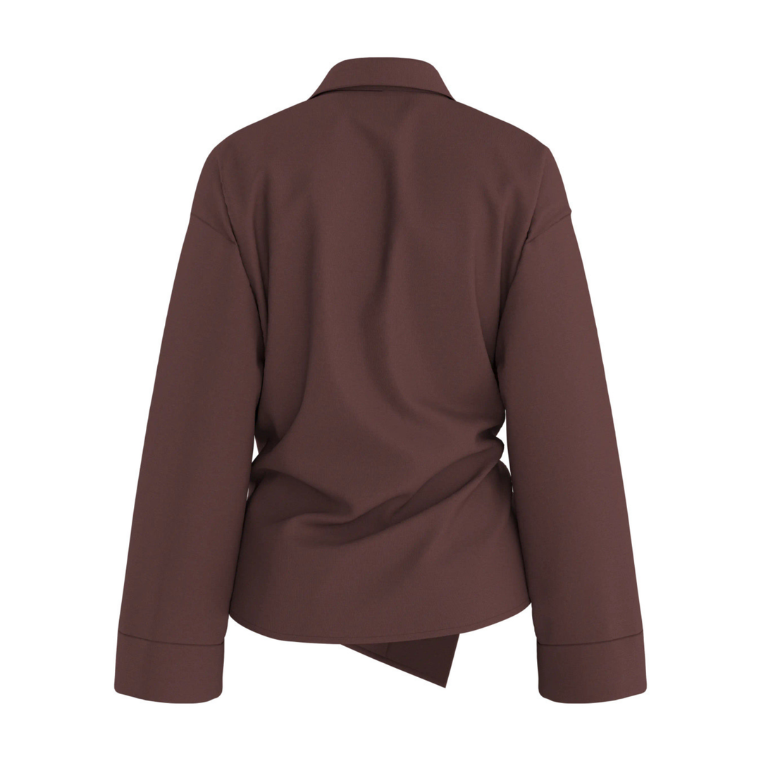 HYPEDROP - SKJORTE - IRIS ASYMMETRIC 32000806 - DEEP MAHOGANY