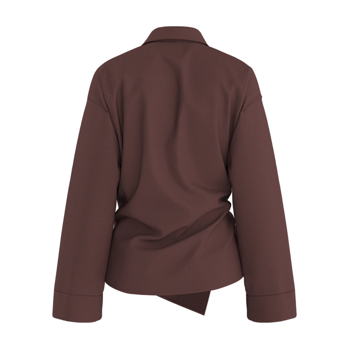 HYPEDROP - SKJORTE - IRIS ASYMMETRIC 32000806 - DEEP MAHOGANY