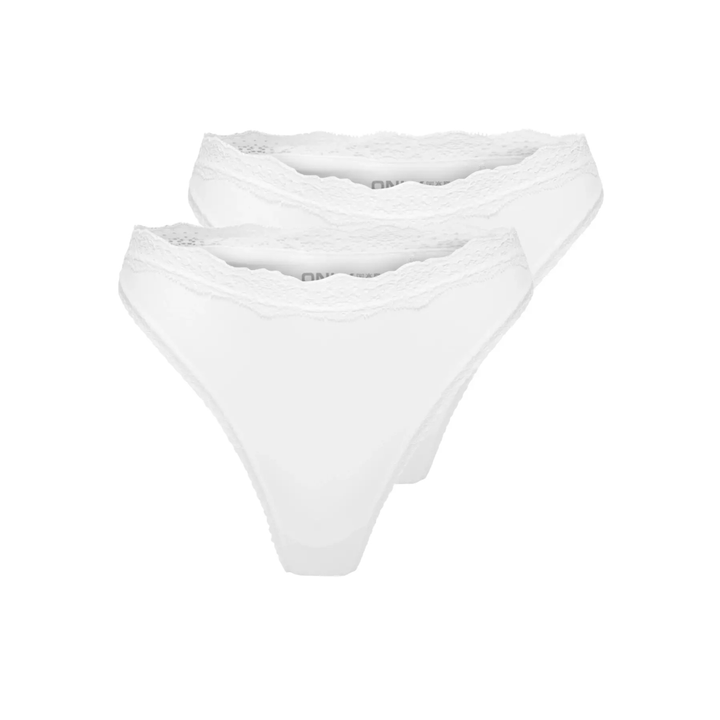 ONLY - 2-PAK TRUSSER - VICKY LACE CHEEKY BRIEF 15354410 - BRIGHT WHITE