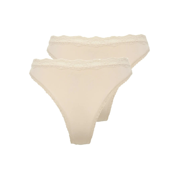 ONLY - 2-PAK TRUSSER - VICKY LACE CHEEKY BRIEF 15354410 - PEACH TAFFY