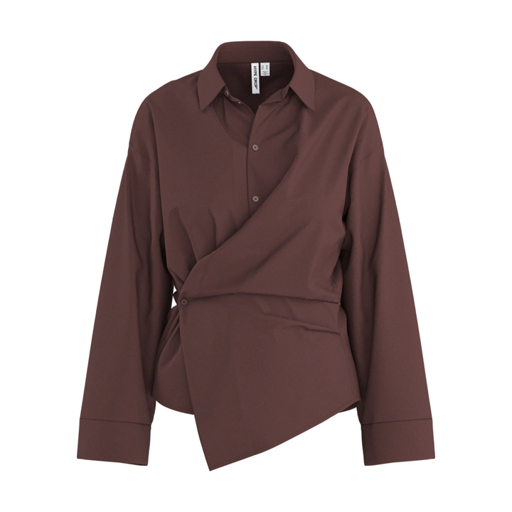 HYPEDROP - SKJORTE - IRIS ASYMMETRIC 32000806 - DEEP MAHOGANY