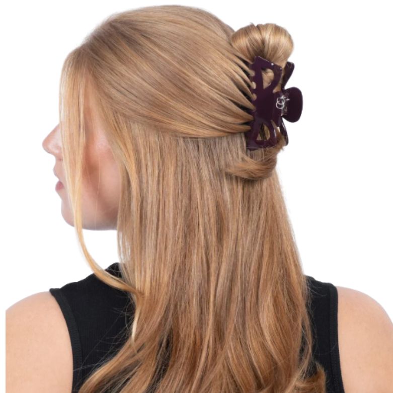 SUI AVA - HÅRKLEMME - BOW PIERCED SESAME BIG - VERY BERRY