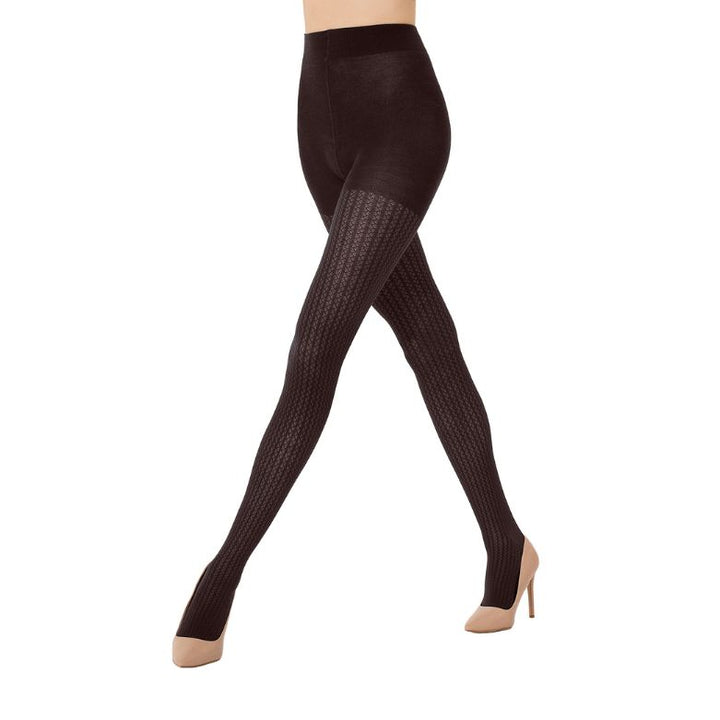 WOLFORD - STRØMPEBUKSER - MERINO NET EFFECTS 11343 - DARK WOOD